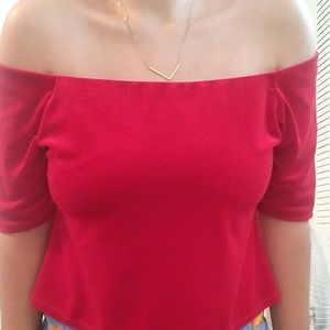 ♥️Red off shoulder